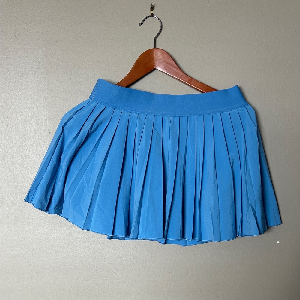 Aritzia Blue Pleated Mini Skirt